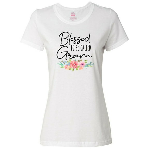 Inktastic Blessed to Be Called Gram with Beautiful Pastel Flowers Women's T-Shirt