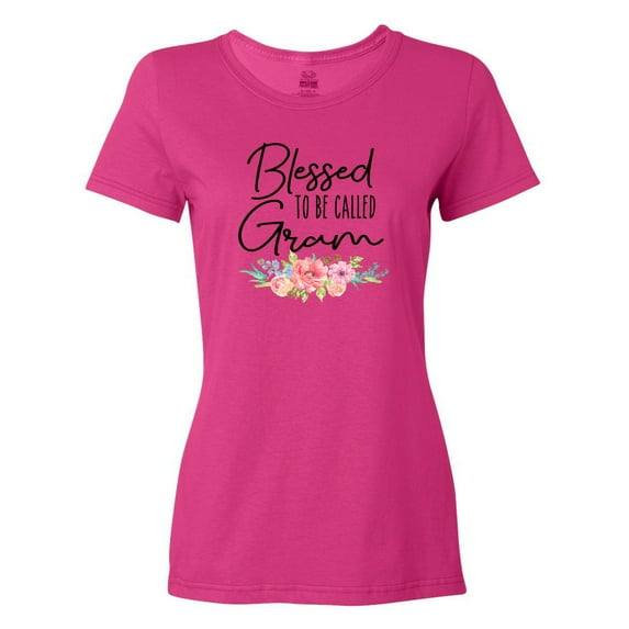 Inktastic Blessed to Be Called Gram with Beautiful Pastel Flowers Women's T-Shirt