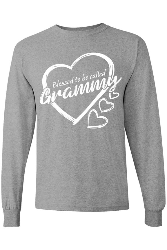 Blessed to Be Called Grammy Cute Heart Design Long Sleeve T-Shirt