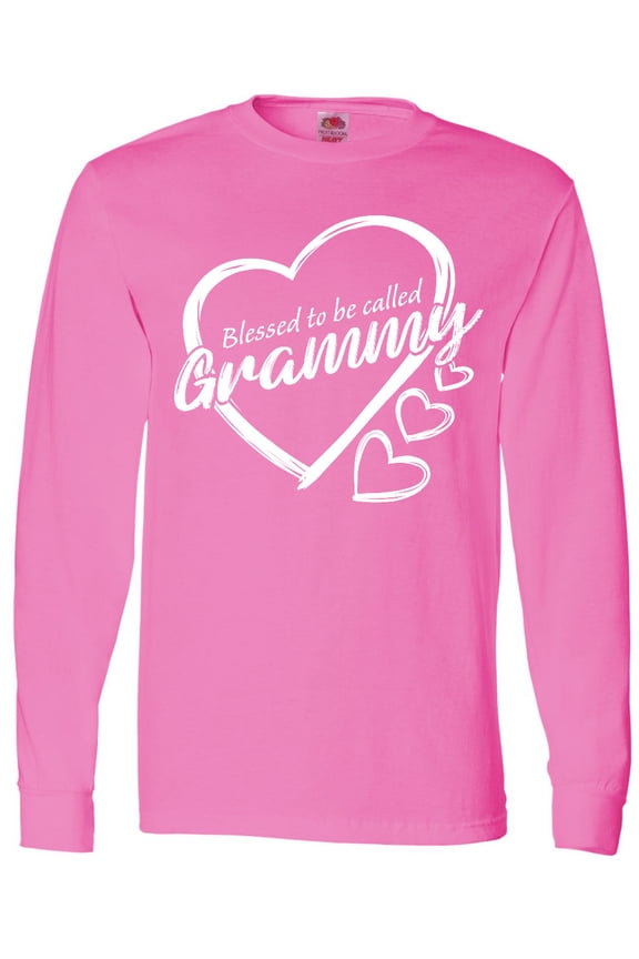 Blessed to Be Called Grammy Cute Heart Design Long Sleeve T-Shirt