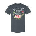 thumbnail image 1 of Inktastic Blessed to Be a Gigi with Pink Flowers T-Shirt, 1 of 5