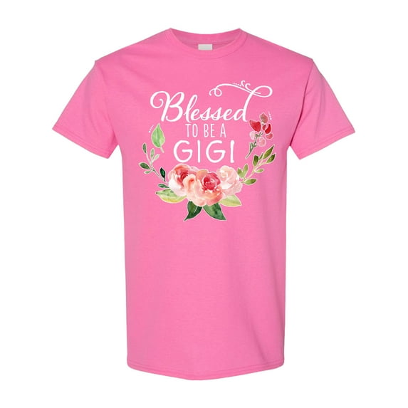 Inktastic Blessed to Be a Gigi with Pink Flowers T-Shirt