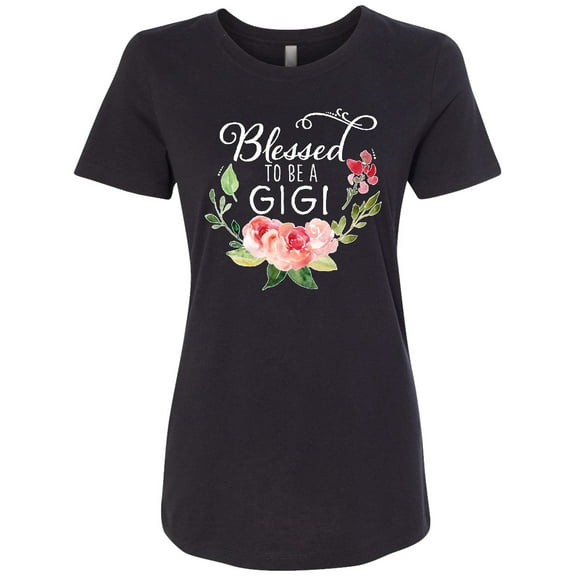 Inktastic Blessed to Be a Gigi with Pink Flowers Women's T-Shirt