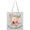 thumbnail image 1 of Inktastic Blessed to Be a Grandma- Flowers Tote Bag, 1 of 4