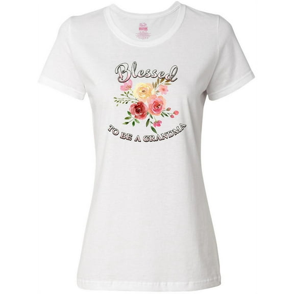 Inktastic Blessed to Be a Grandma- Flowers Women's T-Shirt