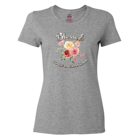 Inktastic Blessed to Be a Grandma- Flowers Women's T-Shirt
