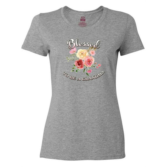 Inktastic Blessed to Be a Grandma- Flowers Women's T-Shirt