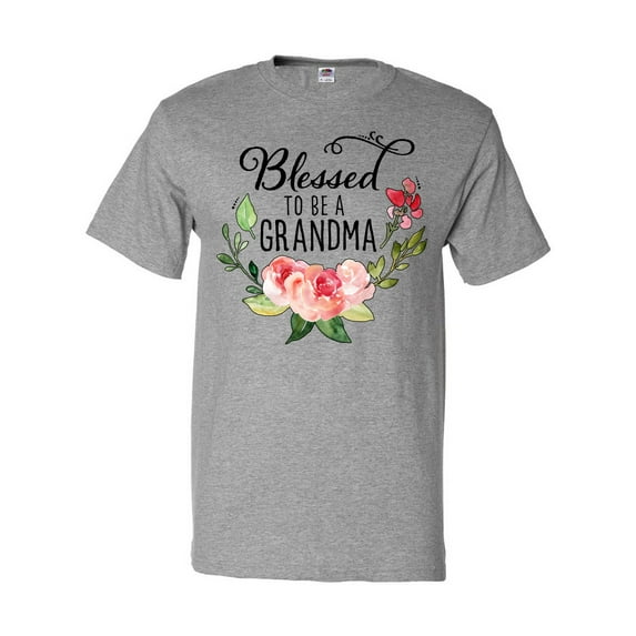 Inktastic Blessed to Be a Grandma with Flowers T-Shirt