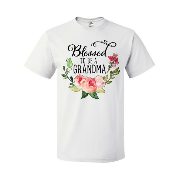 Inktastic Blessed to Be a Grandma with Flowers T-Shirt