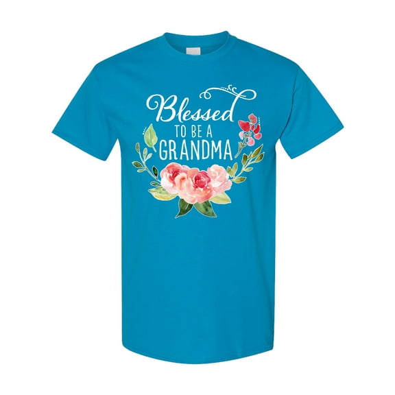 Inktastic Blessed to Be a Grandma with Flowers T-Shirt