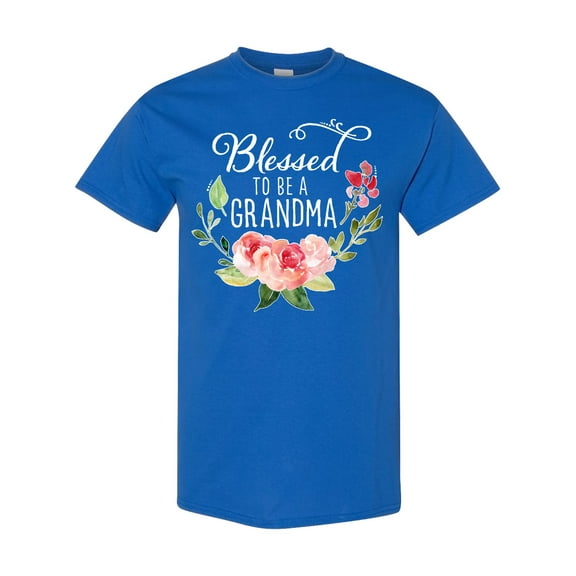 Inktastic Blessed to Be a Grandma with Flowers T-Shirt