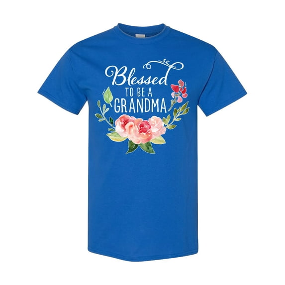Inktastic Blessed to Be a Grandma with Flowers T-Shirt