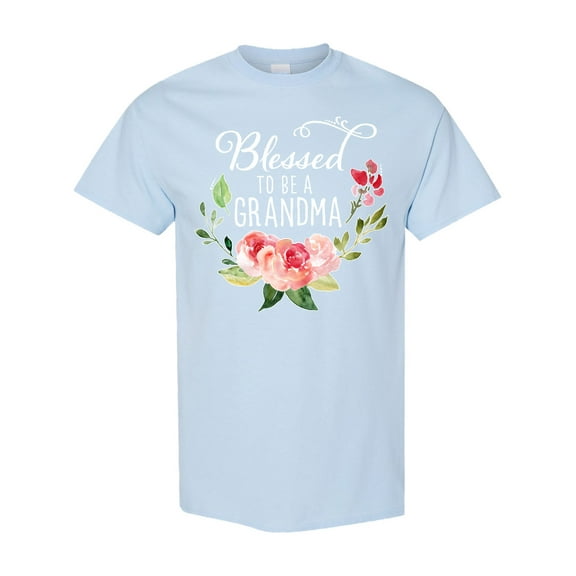 Inktastic Blessed to Be a Grandma with Flowers T-Shirt