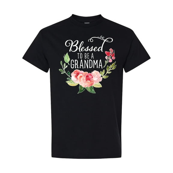 Inktastic Blessed to Be a Grandma with Flowers T-Shirt