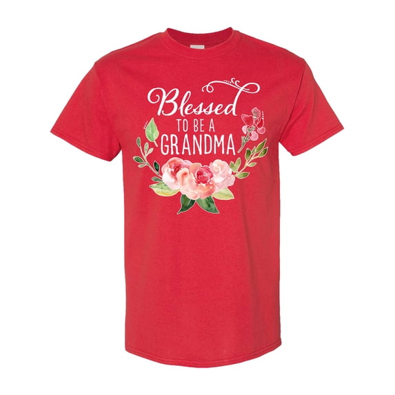 Inktastic Blessed to Be a Grandma with Flowers T-Shirt