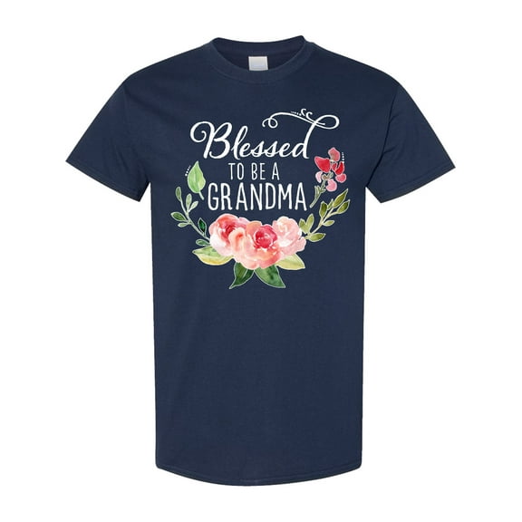 Inktastic Blessed to Be a Grandma with Flowers T-Shirt