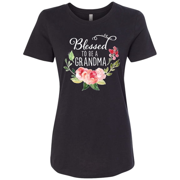 Inktastic Blessed to Be a Grandma with Flowers Women's T-Shirt