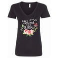 thumbnail image 1 of Inktastic Blessed to Be a Grandma with Flowers Women's V-Neck T-Shirt, 1 of 5
