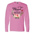 thumbnail image 1 of Inktastic Blessed to Be a Mimi with Pink Flowers Long Sleeve T-Shirt, 1 of 5