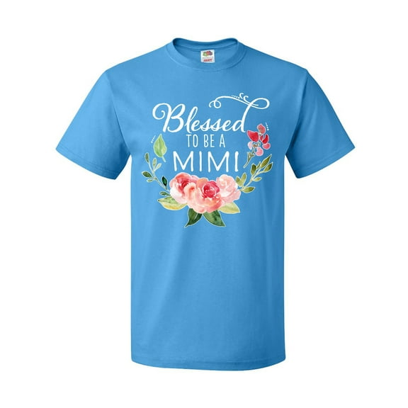 Inktastic Blessed to Be a Mimi with Pink Flowers T-Shirt
