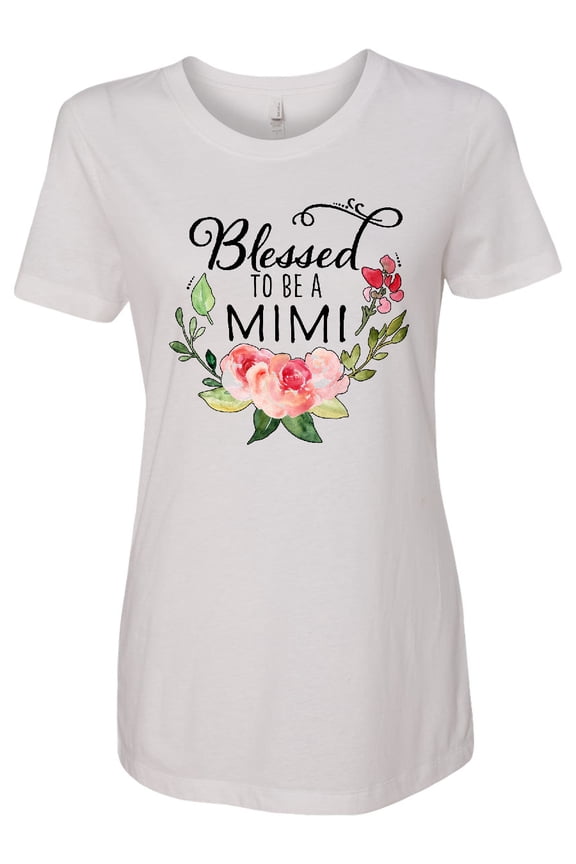 Blessed to Be a Mimi with Pink Flowers Women's T-Shirt
