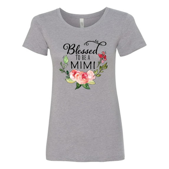 Inktastic Blessed to Be a Mimi with Pink Flowers Women's T-Shirt