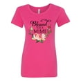 thumbnail image 1 of Inktastic Blessed to Be a Mimi with Pink Flowers Women's T-Shirt, 1 of 5