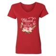 thumbnail image 1 of Inktastic Blessed to Be a Mimi with Pink Flowers Women's V-Neck T-Shirt, 1 of 5