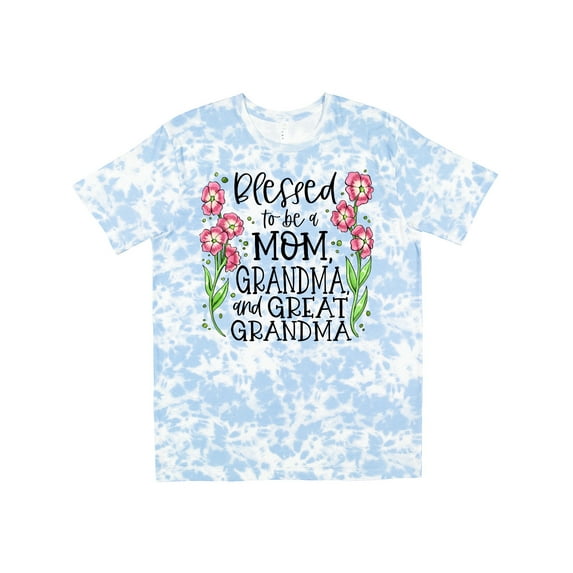 Inktastic Blessed to Be a Mom, Grandma, and Great Grandma Pink Flowers T-Shirt