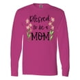 thumbnail image 1 of Inktastic Blessed to Be a Mom Pink Flowers Long Sleeve T-Shirt, 1 of 5