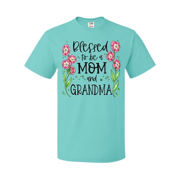 Inktastic Blessed to Be a Mom and Grandma Pink Flowers T-Shirt