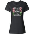 thumbnail image 1 of Inktastic Blessed to Be a Mom and Grandma Pink Flowers Women's T-Shirt, 1 of 5