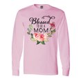 thumbnail image 1 of Inktastic Blessed to Be a Mom with Pink Flowers Long Sleeve T-Shirt, 1 of 5
