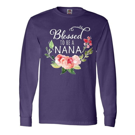 Inktastic Blessed to Be a Nana with Flowers Long Sleeve T-Shirt