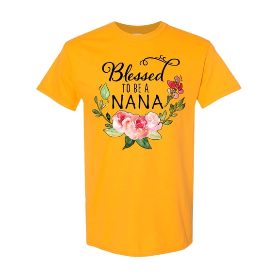 Inktastic Blessed to Be a Nana with Pink Flowers T-Shirt