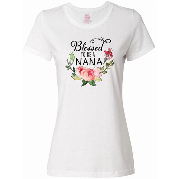 Inktastic Blessed to Be a Nana with Flowers Women's T-Shirt