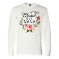 thumbnail image 1 of Inktastic Blessed to Be a Nana with Pink Flowers Long Sleeve T-Shirt, 1 of 5