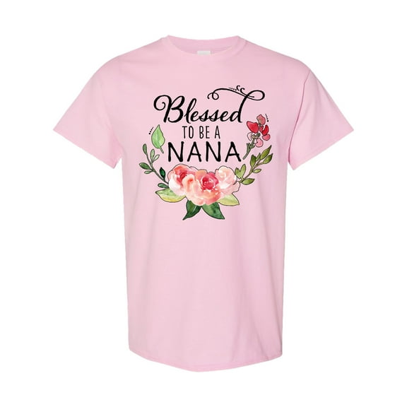 Inktastic Blessed to Be a Nana with Pink Flowers T-Shirt