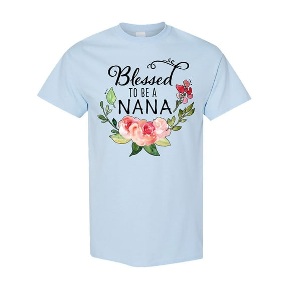Inktastic Blessed to Be a Nana with Pink Flowers T-Shirt