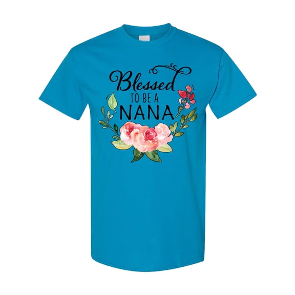 Inktastic Blessed to Be a Nana with Pink Flowers T-Shirt