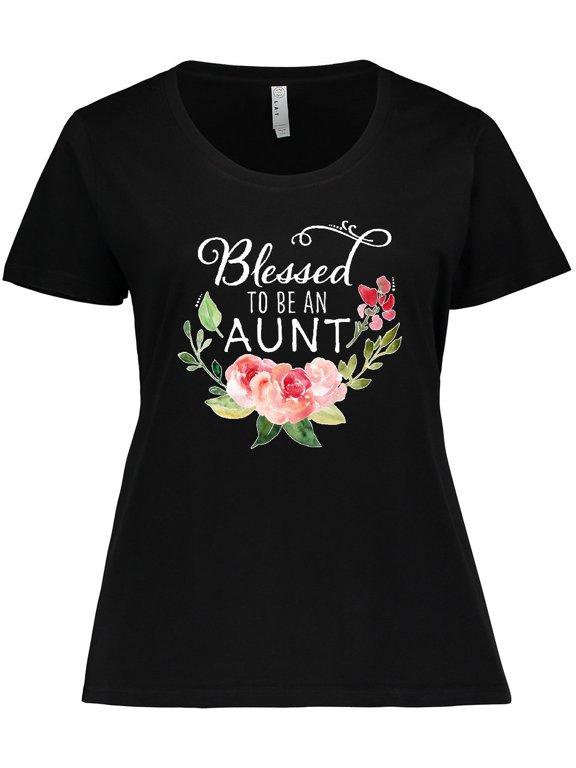 Blessed to Be an Aunt with Flowers Women's Plus Size T-Shirt
