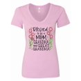thumbnail image 1 of Inktastic Blessed to Be a Mom, Grandma, and Great Grandma Pink Flowers Women's V-Neck T-Shirt, 1 of 5