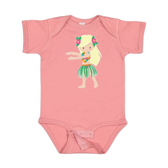 Inktastic Blonde Hula Girl Girls Baby Bodysuit
