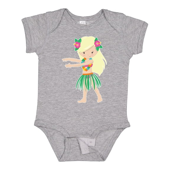 Inktastic Blonde Hula Girl Girls Baby Bodysuit