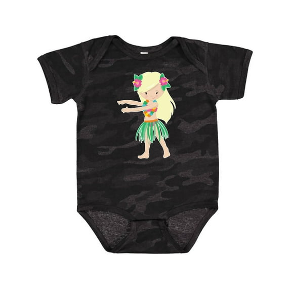 Inktastic Blonde Hula Girl Girls Baby Bodysuit