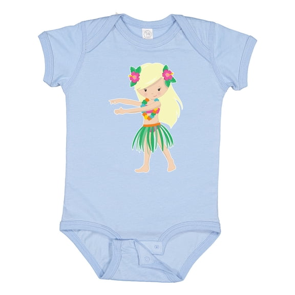 Inktastic Blonde Hula Girl Girls Baby Bodysuit