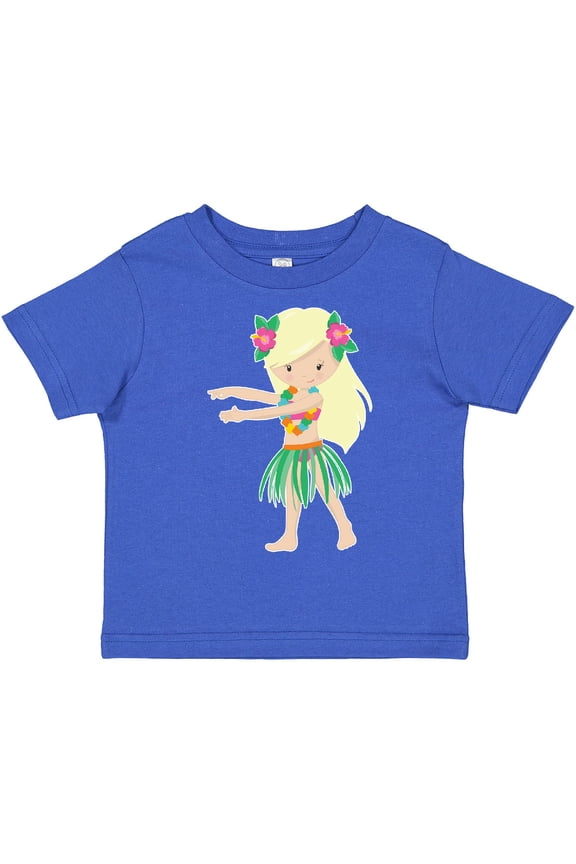 Blonde Hula Girl Girls Toddler T-Shirt