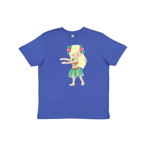 Inktastic Blonde Hula Girl Youth T-Shirt