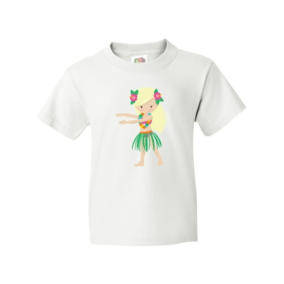 Inktastic Blonde Hula Girl Youth T-Shirt
