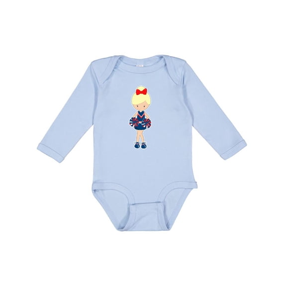 Inktastic Blonde cheerleader Boys or Girls Long Sleeve Baby Bodysuit